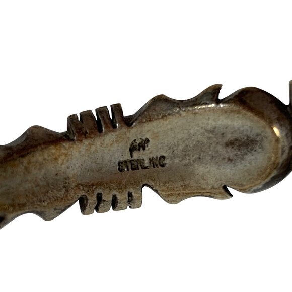 Vintage Sterling Silver Signed Native American Charoite Opal Watch UNTESTED - Picture 6 of 8